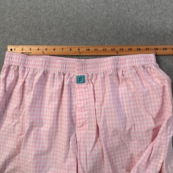 Bird Dog Bay Boxer Shorts Size XL Pink Gingham Elastic Waist Cotton Lounge - Picture 4 of 6
